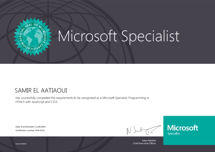 MS: Programming in HTML5 with JavaScript and CSS3